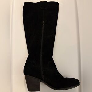 Aerosoles tall black suede heeled boots